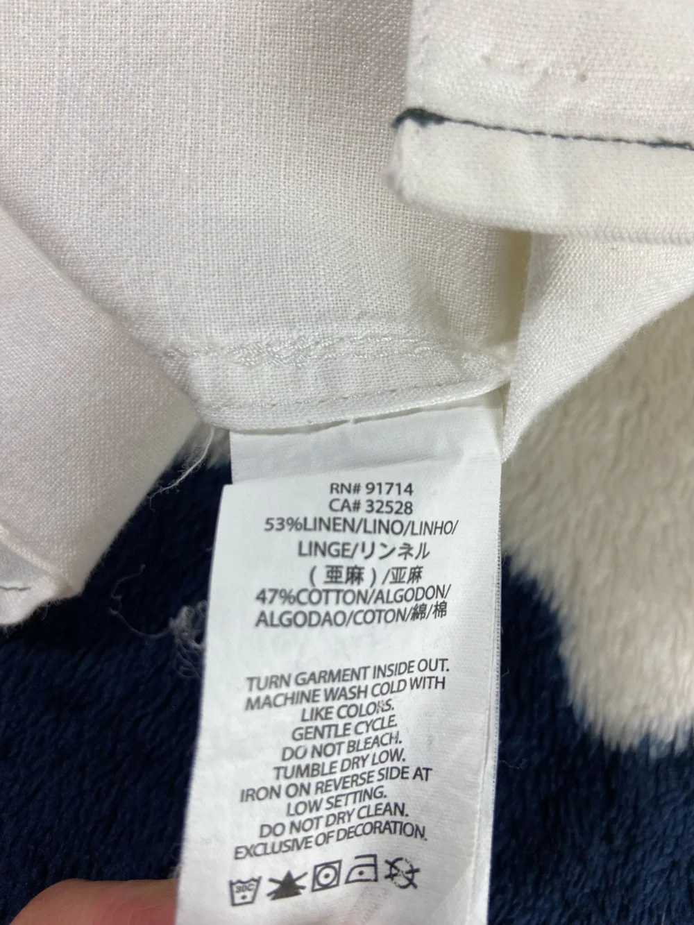 A/X Armani Exchange White Short-Sleeve Button-Down Shirt Linen Blend Large L